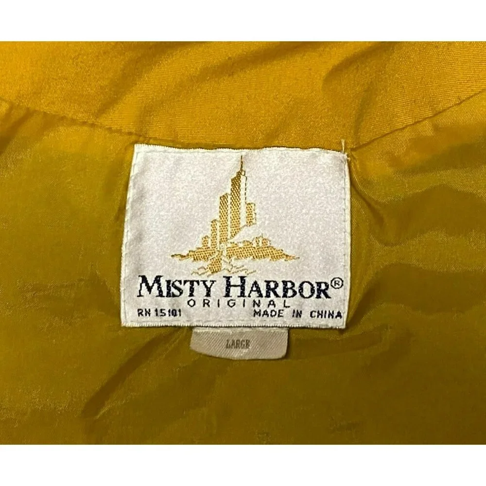 Vintage Misty Harbor Coat Jacket Womens Large L Black Yellow Lining Classic - Picture 9 of 11